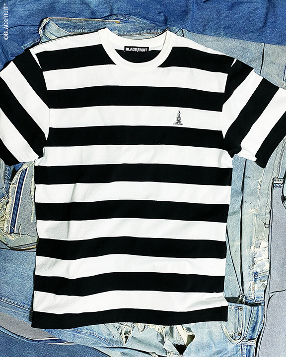 TOWER EMBLEMED BAR STRIPE TEE